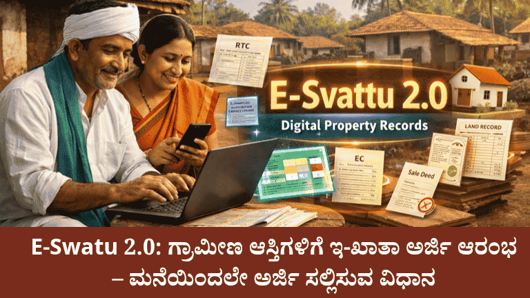 E-swathu 2.0: ಗ್ರಾಮೀಣ ಆಸ್ತಿಗಳಿಗೆ ಇ-ಖಾತಾ ಅರ್ಜಿ ಆರಂಭ | ಮನೆಯಿಂದಲೇ ಅರ್ಜಿ ಸಲ್ಲಿಸುವ ವಿಧಾನ
